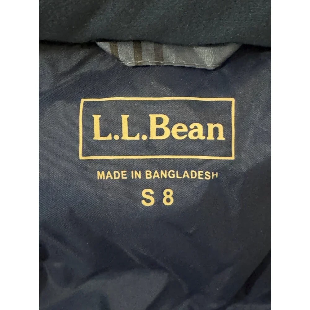 L.L.Bean Blue Plaid Goose Down Puffer Vest Zip Pockets‎ Kids Youth Size S (8)